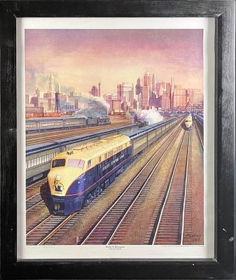 Limited Edition P. Lerro Tracks to Metropolis The work shown is a limited edition lithograph 