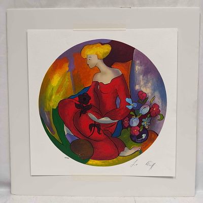 Linda Le Kinff Orchidee Noire Serigraph 406/495. Signed by Linda Le Kinff and numbered 406/495. 