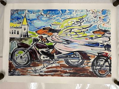 Lonely Dog Ivan Clarke Late for Christmas Medium Giclee on Canvas Houndangels. Giclee on canvas 