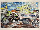 Lonely Dog Ivan Clarke Late for Christmas Medium Giclee on Canvas Houndangels. Giclee on canvas Image - 1