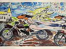 Lonely Dog Ivan Clarke Late for Christmas Medium Giclee on Canvas Houndangels. Giclee on canvas Image - 2
