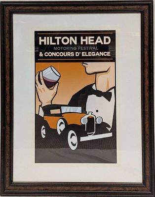 Framed 2015 Hilton Head Motoring Festival Poster. This framed poster is approx 25 1/2" x 1 1/4" 