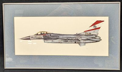 Framed F-16C Fighting Falcon Fighter Aircraft Print. This framed print is approx 21 1/4" x 1" x 