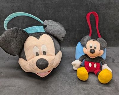 2 Disney Mickey Mouse Plush Baskets. This lot includes: 
(1) Mickey Mouse Plush Face Basket. 