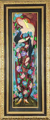 Embellished LE Serigraph By Linda Le Kinff W3. Rare Embellished Limited Edition Serigraph On 