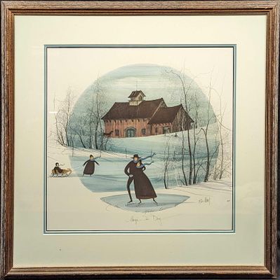P. Buckley Moss 1991 S&N Print Framed Amish Winter. P. Buckley Moss 1991 S&amp;N Print Framed 