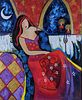 Sonia Del Signore Lady In Red Embellished Print W3. Sonia Del Signore Framed Lady In Red Limited Image - 1