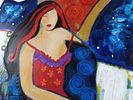 Sonia Del Signore Lady In Red Embellished Print W3. Sonia Del Signore Framed Lady In Red Limited Image - 3
