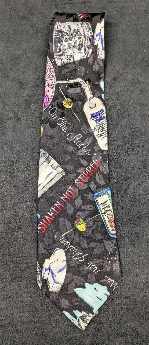Lot 453: Absolut Vodka Nicole Miller Silk Tie Martini New B