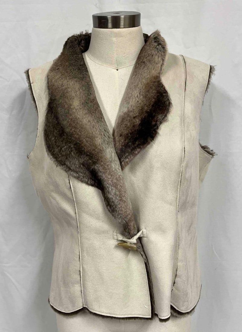 Lot 463: Coldwater Creek Faux Suede & Fur Vest