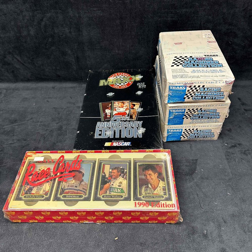 Lot 275: Traks Maxx Race Cards Sealed Box Trading Card Set NASCAR Five 5 Boxes New