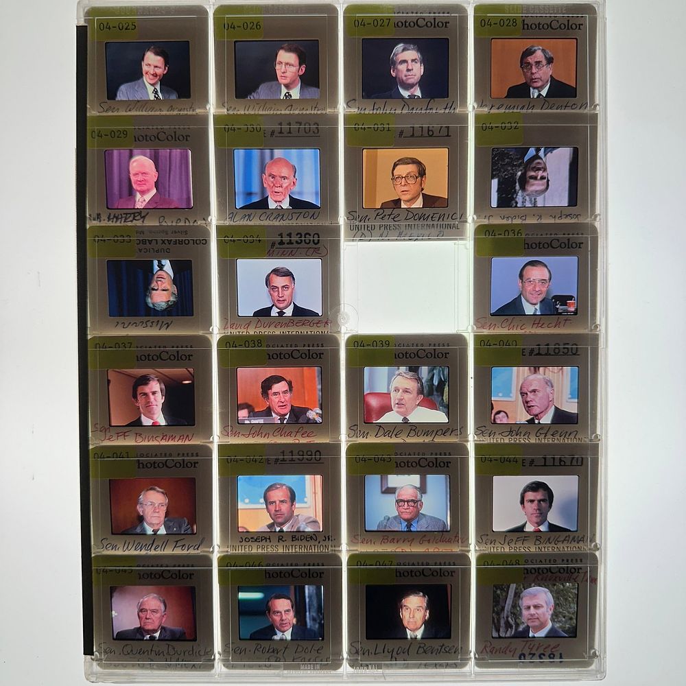 Lot 296: Political Press Photo Slide Transparency Collection Joe Biden Barry Goldwater Robert Dole