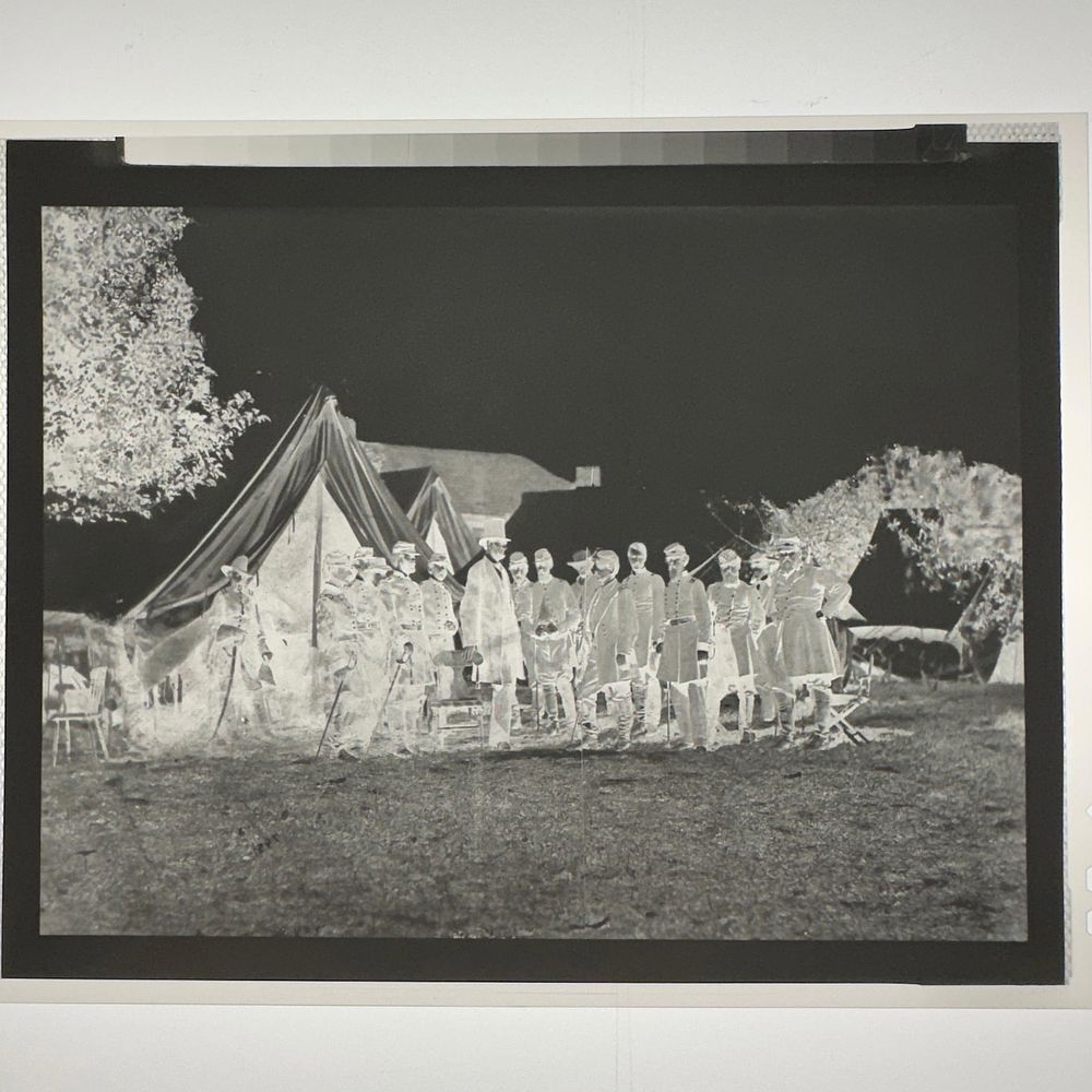 Lot 305: Lincoln at McCellan Headquarters Civil War Scene Photographic Archival Negative