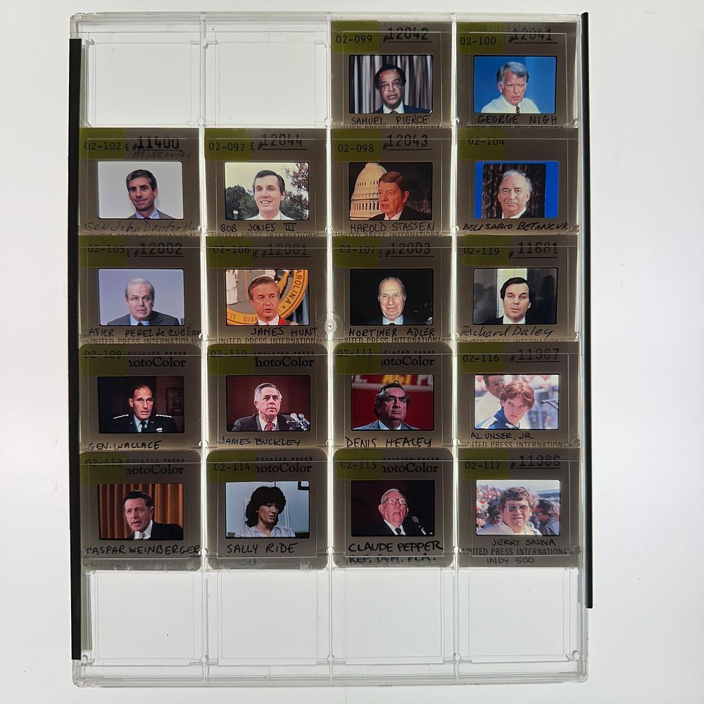 Lot 309: Associated Press News Photo Slides Sally Ride Casper Weinberger and Political Figures