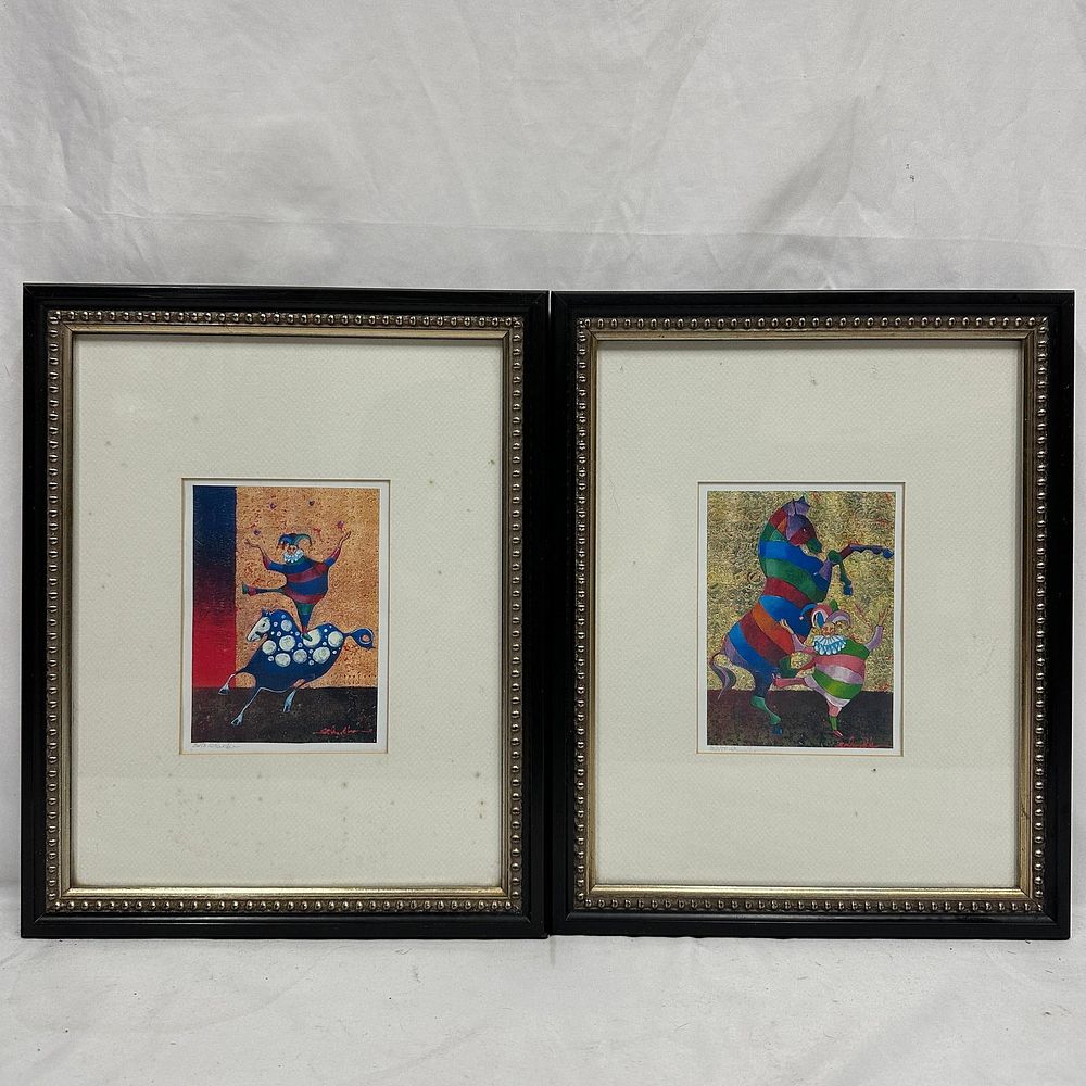 Lot 315: Pair Contemporary Harlequin Limited Edition Prints Artist Signed and Numbered
