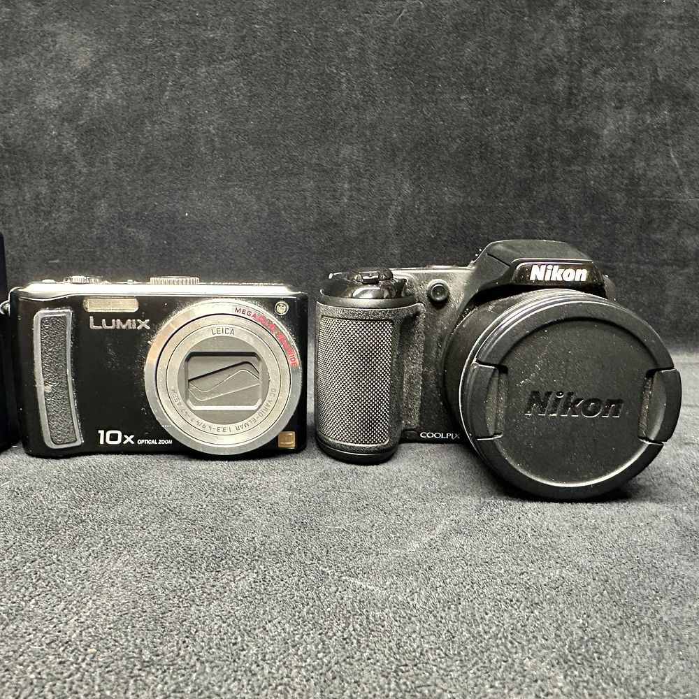 Lot 323: Nikon COOLPIX L330 and Panasonic Lumix DMC-TZ5 Digital Cameras Set