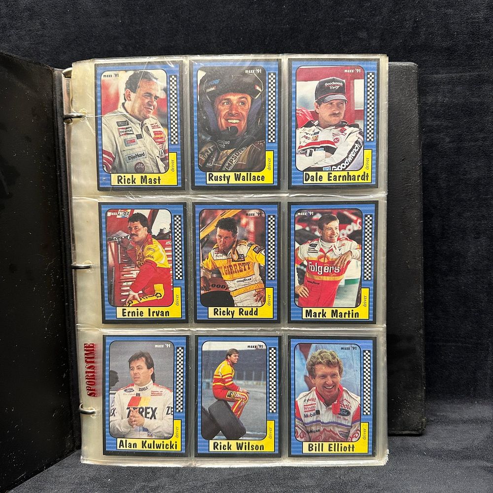 Lot 349: Maxx NASCAR Racing Card Collection Binder With 1991 First Print Error Cards