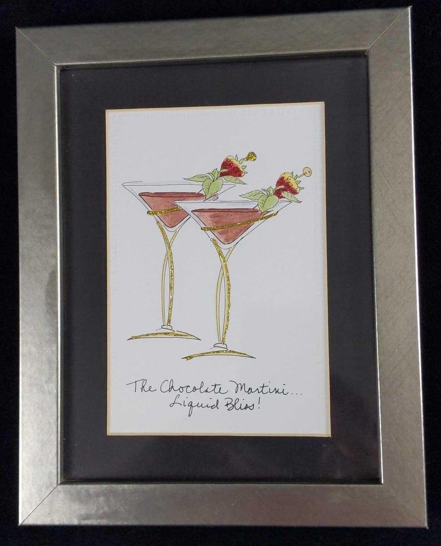 Lot 407: Mpressions Framed Embossed Print Chocolate Martini