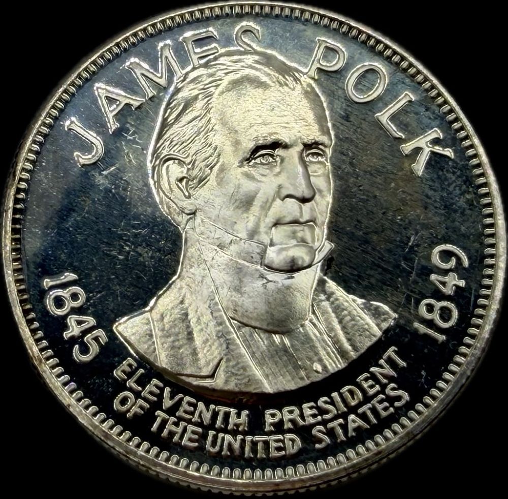 Lot 419: James K Polk Sterling Silver Presidential Coin
