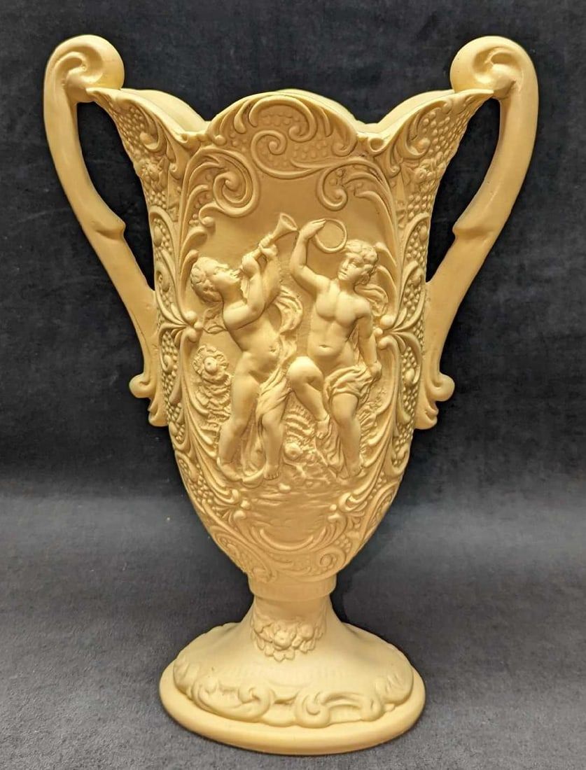 Lot 450: Vintage Resin Romanesque Style Vase With Handles