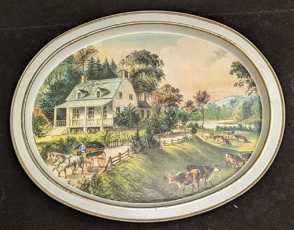 Lot 458: Currier & Ives  American Homestead Summer Tin