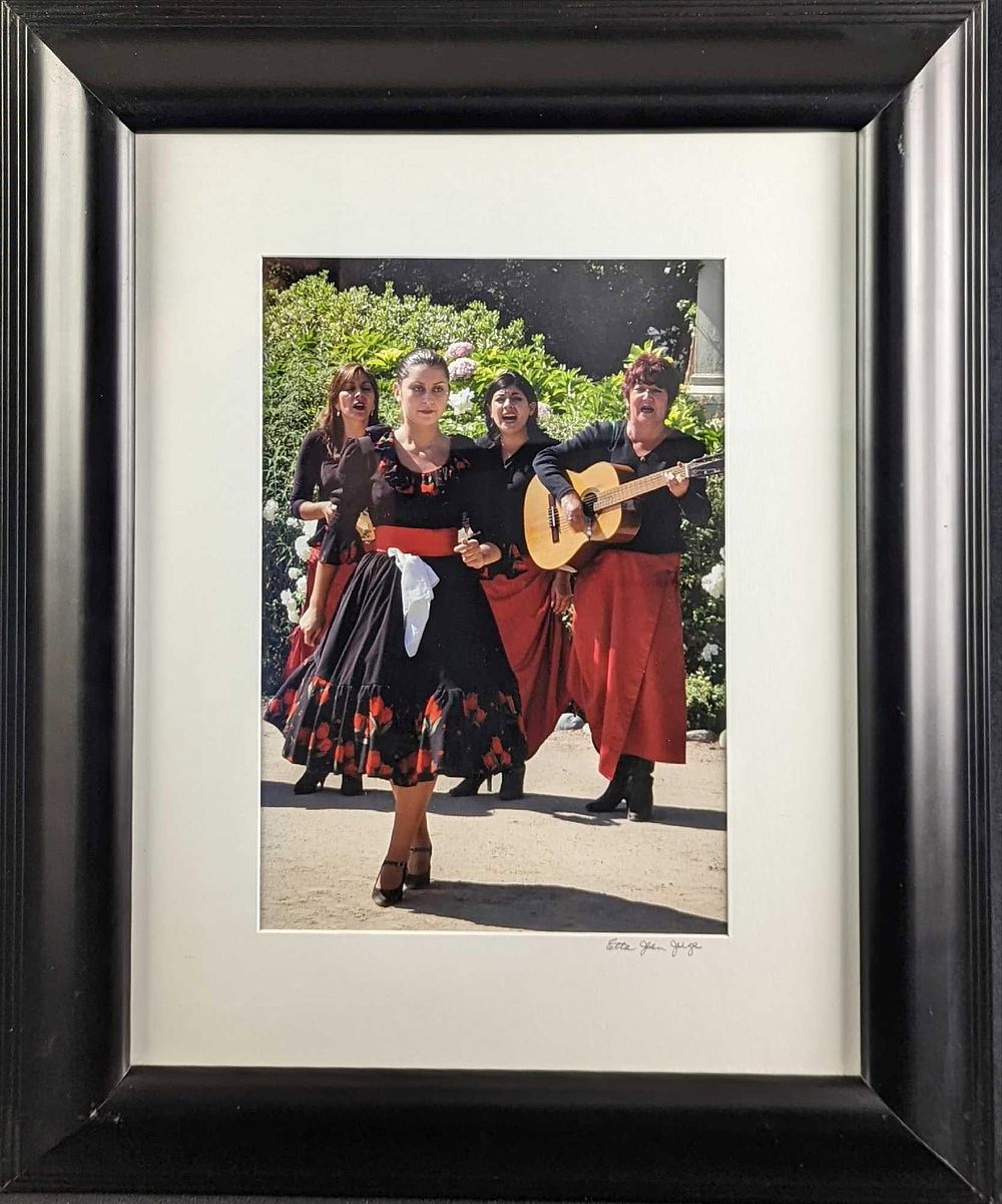 Lot 461: Framed Etta Jean Juge Dancing & Singing In Chile Photo