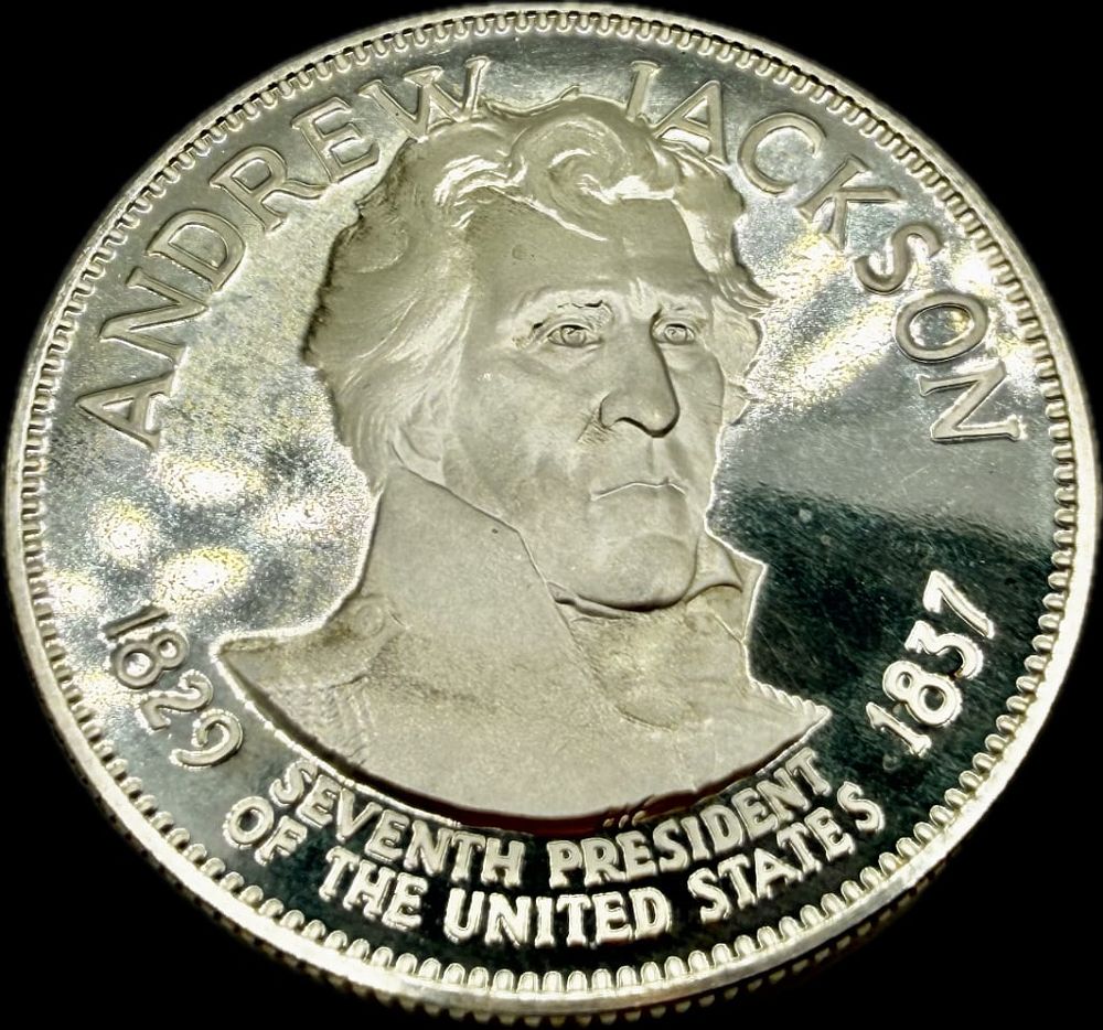 Lot 465: Andrew Jackson Sterling Silver Presidential Coin