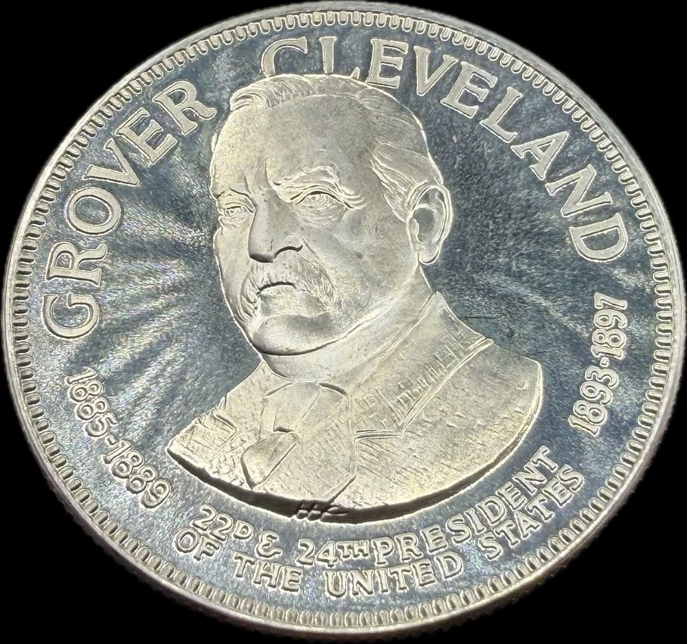 Lot 482: Grover Cleveland Sterling Silver Presidential Coin