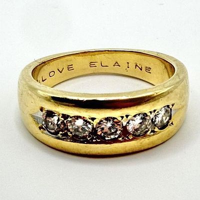 14k Gold 5-Stone Diamond Ring. This piece of jewelry has been tested and researched prior to 