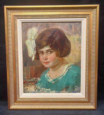 Framed Original Oil On Board Portrait Of A Young Lady. This lot contains a Framed Original Oil 