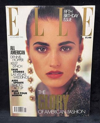 Vintage Elle UK Magazine November 1990 Yasmin Le Bon. This lot contains a Vintage Elle UK 