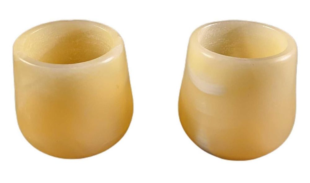 Lot 465: Two Vintage Soapstone Candle Holders