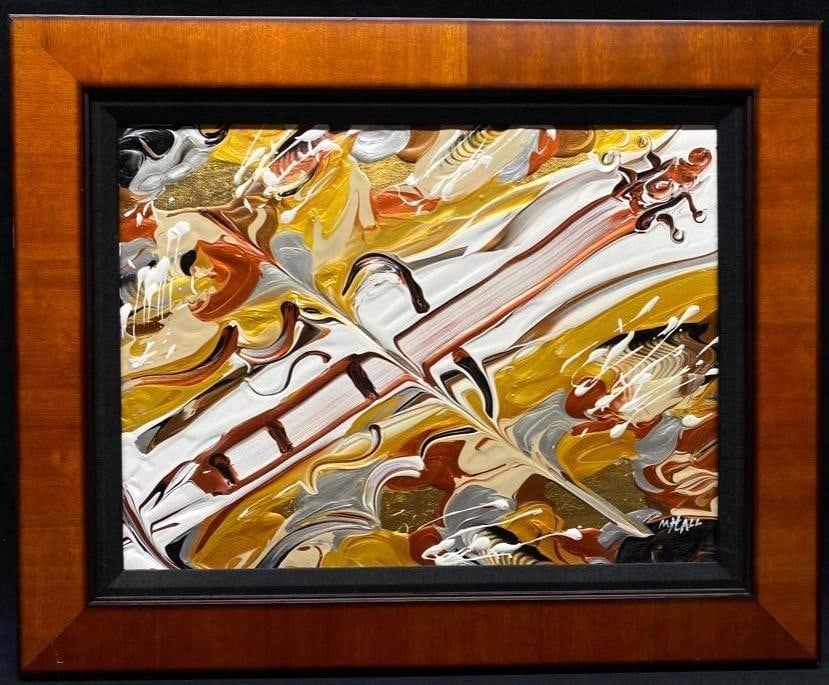 Lot 475: Michael Hall "Violin" Original Acrylic on Canvas