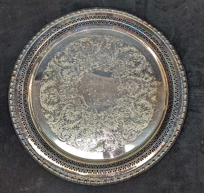 Rogers & Bro 1772 Silver Plated Etched Platter. Rogers &amp; Bro 1772 Silver Plated Etched 