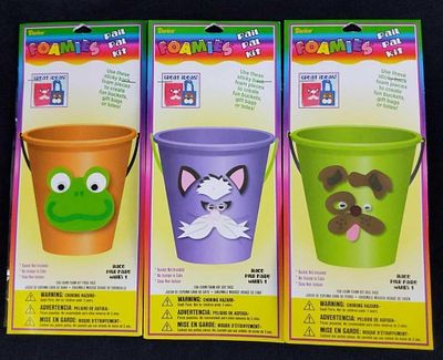 Three Foamies Pail Pal Kits Cat Frog Dog. Use these sticky back foam pieces to create fun 