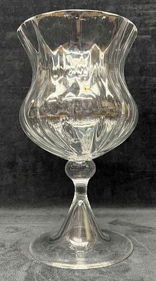 Vintage French Crystal Footed Vase Pattern Cluny By Daum, France. This lot contains a Vintage 
