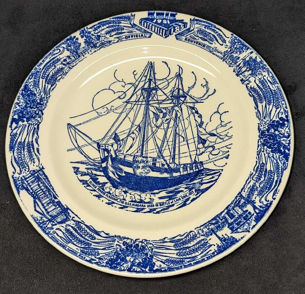 Lot 452: Vintage Lake Erie Centennial U.S.S. Niagara Plate