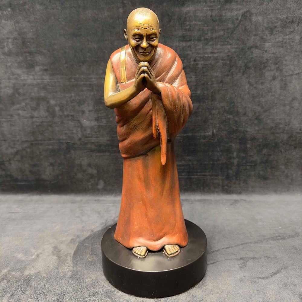 Lot 461: Dalai Lama Praying Bronze Sculpture Statue