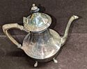 Vintage Crescent Silver Plate Tea Pot. This is approx 9 1/2" x 6" x 10" and it weighs 1.96lb. Image - 1