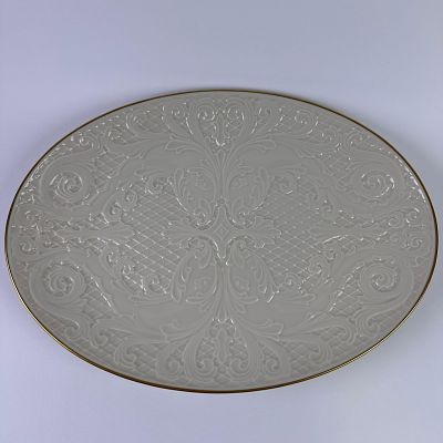 Lenox Dolphin Collection Oval Serving Platter Gold Trim Ivory Bone China. The Lenox Dolphin 