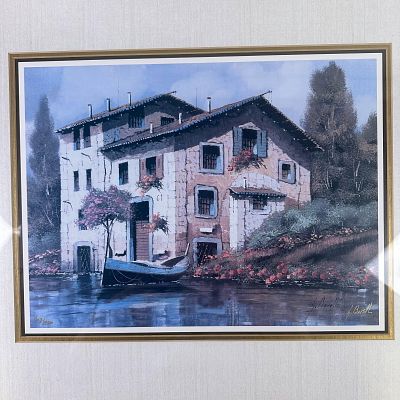Guido Borelli Venice Framed Lithograph River Reflections Signed And Numbered. Limited edition 
