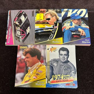100 Card Lot NASCAR Traks Premium Trading Cards Rusty Wallace Mark Martin Waltrip. Large group 