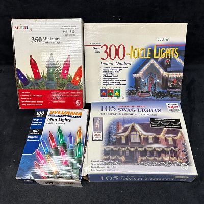 Christmas Lights Vintage Sets Four Boxes 855 Multi Lights. Four Christmas Light boxes with 855 