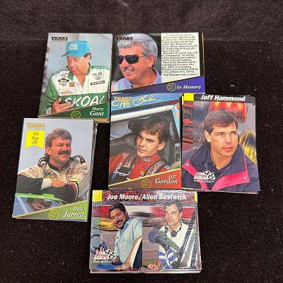 120 Card Lot NASCAR Traks Premium and Finish Line Trading Cards. Group lot of 1990s TRAKS 