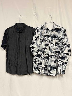 2pc Armani Exchange Mens Graphic Button Downs. This is a lot of two (2), NWOT (new without tag) 