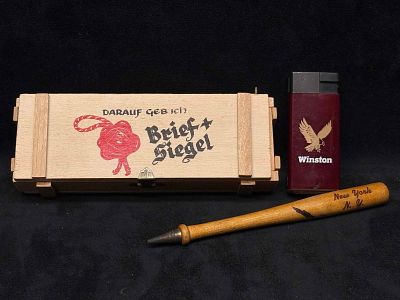 Vintage-Style German Wax Seal Set with Lighter. This lot includes a German Wax-Seal set, reading 