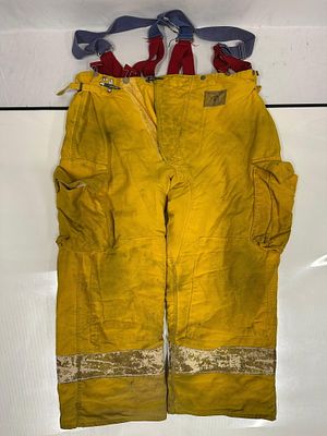 Morning Pride Firefighter Turnout Pants Yellow Bunker Pants with Suspenders. Yellow firefighter 