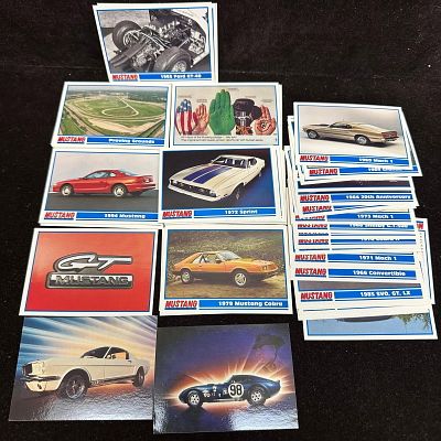 Mustang 1990s Assorted Promo Trading Cards 85 Card Lot. The condition shows typical handling 