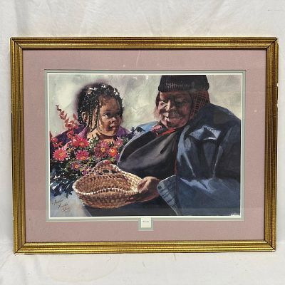 Virginia Fouche Bolton Devotion Watercolor Print Framed Signed Numbered #50. Framed limited 