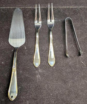 German 3Plus Solingen 18/10 Pie Server Ice Tongs & Forks. German 3Plus Solingen 18/10 Pie Server 